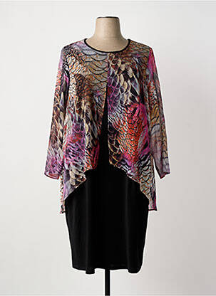 Rochie midi mâneci 3/4 mâneci 3/4 negru GUY DUBOUIS femme