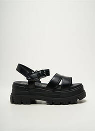 Sandale/pantofi decupați semi compensat toc de 4 la 6 cm negru BUFFALO femeie