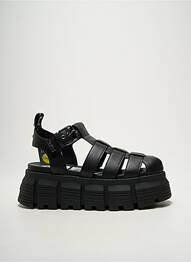 Sandale/pantofi decupați material neted toc de 4 la 6 cm negru BUFFALO femme