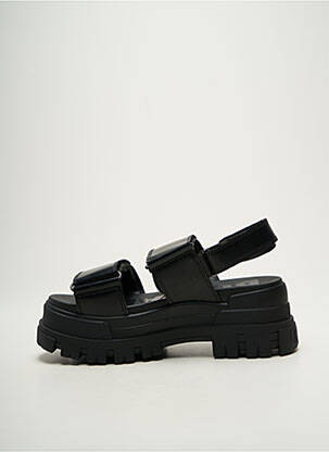Sandale/pantofi decupați semi compensat toc de 4 la 6 cm negru BUFFALO femeie