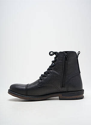 Botine/ghete țesătură satinată toc mic negru HOOPER SHOES bărbat