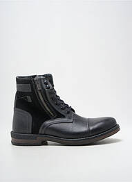 Botine/ghete țesătură satinată toc mic negru HOOPER SHOES homme