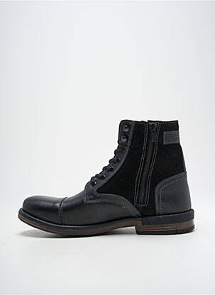 Botine/ghete țesătură satinată toc mic negru HOOPER SHOES bărbat