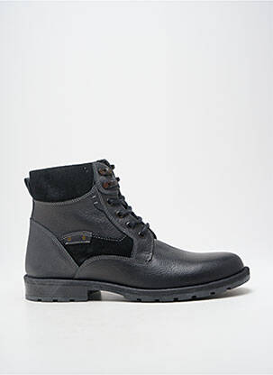 Botine/ghete țesătură satinată toc mic negru HOOPER SHOES bărbat