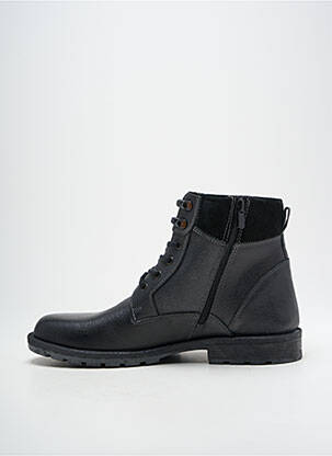 Botine/ghete țesătură satinată toc mic negru HOOPER SHOES bărbat