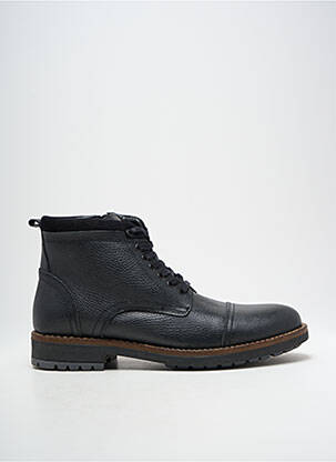 Botine/ghete țesătură satinată toc mic negru HOOPER SHOES bărbat