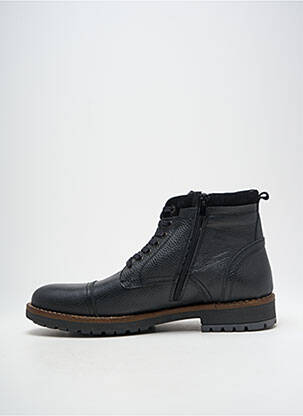 Botine/ghete țesătură satinată toc mic negru HOOPER SHOES bărbat