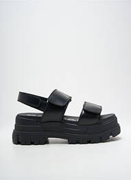 Sandale/pantofi decupați semi compensat toc de 4 la 6 cm negru BUFFALO femme