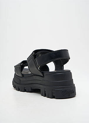 Sandale/pantofi decupați semi compensat toc de 4 la 6 cm negru BUFFALO femeie