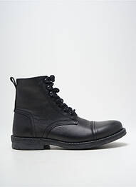 Botine/ghete țesătură satinată toc mic negru HOOPER SHOES homme