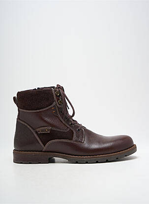 Botine/ghete țesătură satinată toc mic maro HOOPER SHOES bărbat