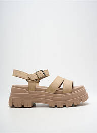 Sandale/pantofi decupați semi compensat toc de 4 la 6 cm bej BUFFALO femme