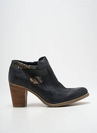 Botine/ghete țesătură satinată toc de 7 la 9 cm negru MJUS femme
