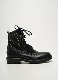 Botine/ghete material neted toc plat până la 3 cm negru KEB femeie