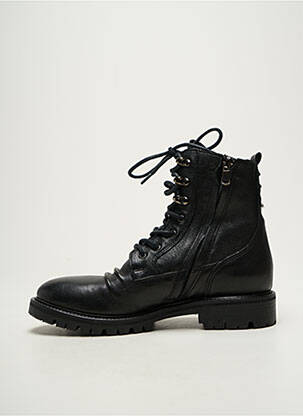 Botine/ghete material neted toc plat până la 3 cm negru KEB femeie