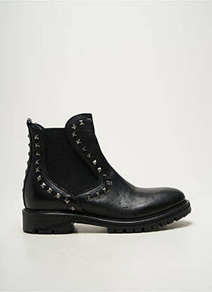 Botine/ghete material neted toc plat până la 3 cm negru KEB femeie