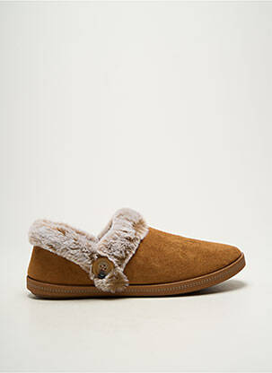 Papuci/pantofi de casă vârf rotund toc plat până la 3 cm maro SKECHERS femeie