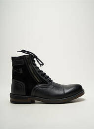 Botine/ghete țesătură satinată toc mic negru HOOPER SHOES homme