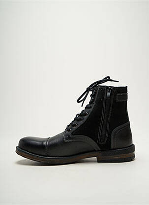 Botine/ghete țesătură satinată toc mic negru HOOPER SHOES bărbat