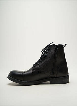 Botine/ghete țesătură satinată toc mic negru HOOPER SHOES bărbat
