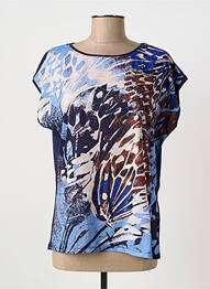 Tricou serigrafie cu strasuri mâneci scurte albastru BETTY BARCLAY femme
