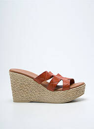 Mulete/saboți vârf deschis toc de 7 la 9 cm portocaliu EVA FRUTOS femme