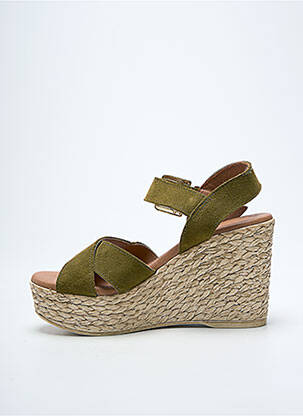 Sandale/pantofi decupați toc platformă toc de 7 la 9 cm verde EVA FRUTOS femeie