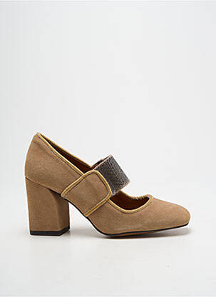 Pantofi cu toc nubuc toc de 7 la 9 cm maro CASTANER femeie