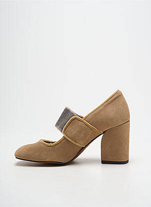 Pantofi cu toc nubuc toc de 7 la 9 cm maro CASTANER femeie