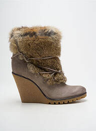 Botine/ghete vârf rotund toc înalt de 10cm și mai mult gri NOW femme