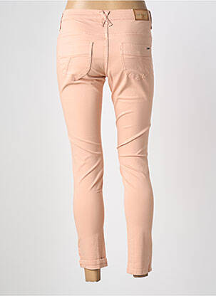 Pantalon slim țesătură poplin mărime normală roz INDI & COLD femeie