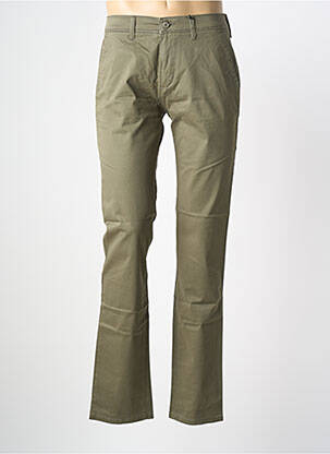 Pantalon chino țesătură poplin mărime normală verde PIONEER bărbat