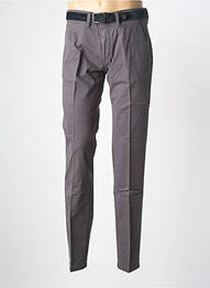 Pantalon chino țesătură poplin mărime normală gri PIONEER homme