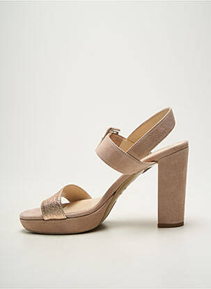 Sandale/pantofi decupați țesătură satinată toc înalt de 10cm și mai mult roz NERO GIARDINI femeie