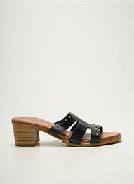 Mulete/saboți țesătură satinată toc de 4 la 6 cm negru EVA FRUTOS femme