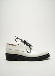 Derby-uri material neted toc plat până la 3 cm alb KICKERS femeie