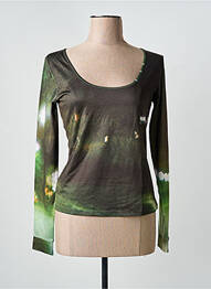 Tricou mâneci lungi mâneci lungi verde MAIS IL EST OU LE SOLEIL femme