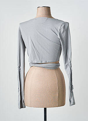 Cardigan petrecut elasticitate gri MYRINE & ME femeie
