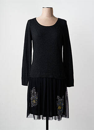Rochie midi mâneci lungi mâneci lungi negru NOUGAT femeie