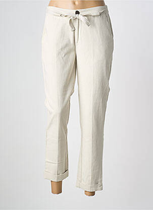 Pantalon 7/8 talie cu cleme mărime normală bej SWILDENS femeie