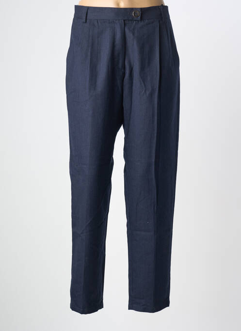 Pantalon drept talie cu cleme talie înaltă albastru MAISON LAB femme