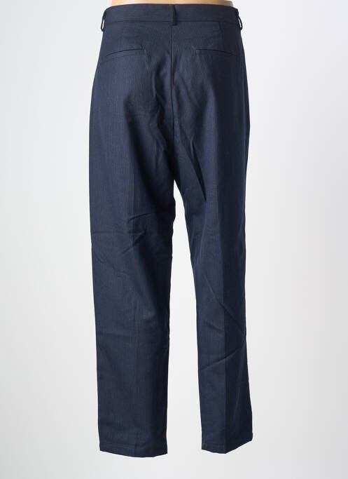 Pantalon drept talie cu cleme talie înaltă albastru MAISON LAB femme