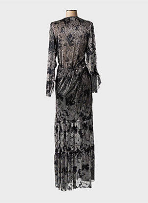 Rochie lungă mâneci lungi mâneci lungi argintiu BA&SH femeie
