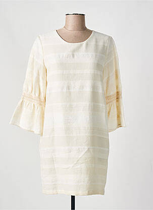 Rochie scurtă mâneci 3/4 mâneci 3/4 bej SESSUN femeie