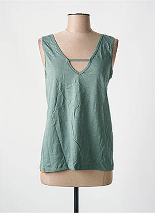 Top guler în v bretele subțiri verde MAEVY femeie