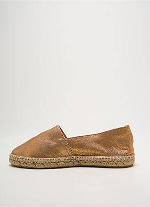 Espadrile țesătură satinată toc plat până la 3 cm auriu CRAIE femeie