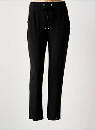 Pantalon slim talie elastică mărime normală negru MALOKA femeie