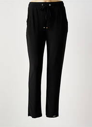 Pantalon slim talie elastică mărime normală negru MALOKA femeie