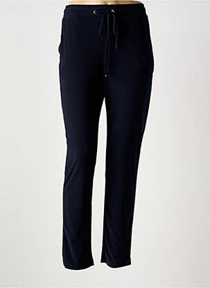 Pantalon slim talie elastică mărime normală albastru MALOKA femeie