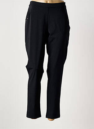 Pantalon slim țesătură poplin mărime normală negru MALOKA femeie